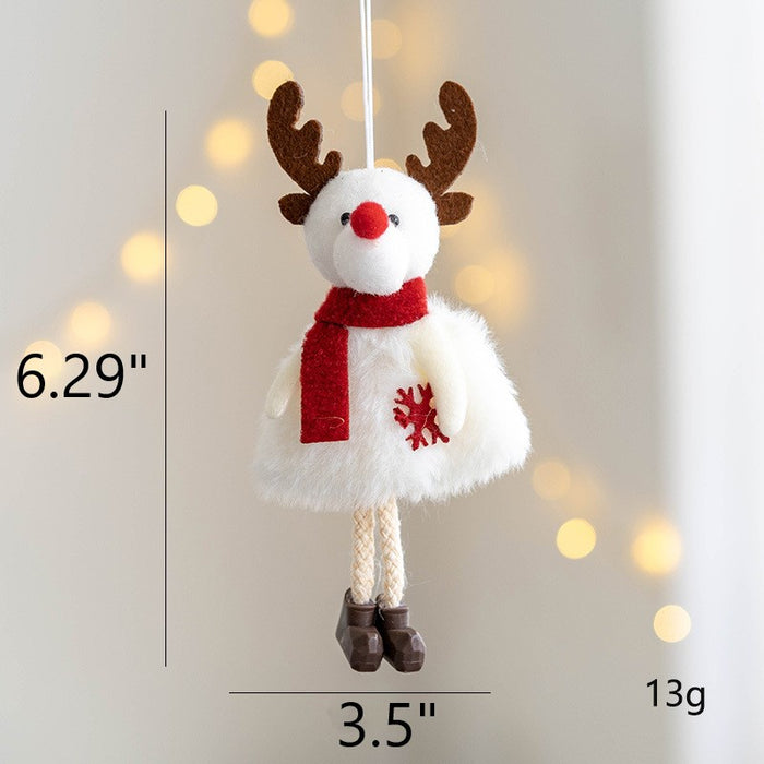Bulk Santa Claus Snowman Elk Plush Pendant Christmas Tree Hanging Ornament New Year Party Decor Wholesale