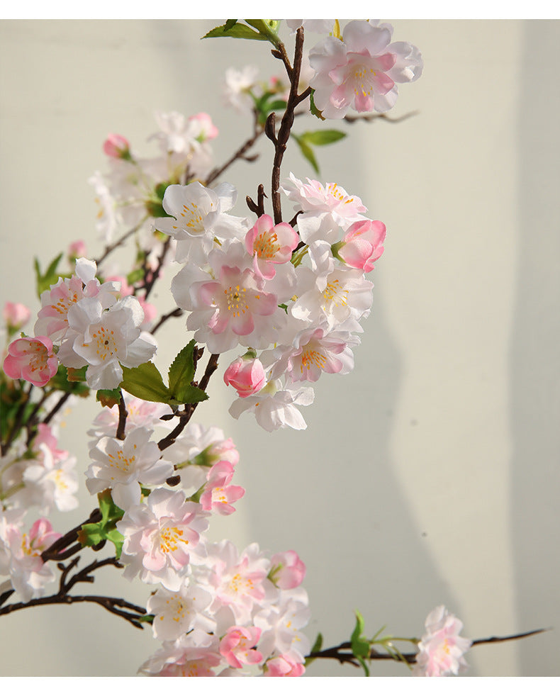 Artificial Cherry Blossom Branch, 36" Single Stem with 25 Blooms, Silk Flower for Home Decor, Wedding, Office, Modern & Luxe Style