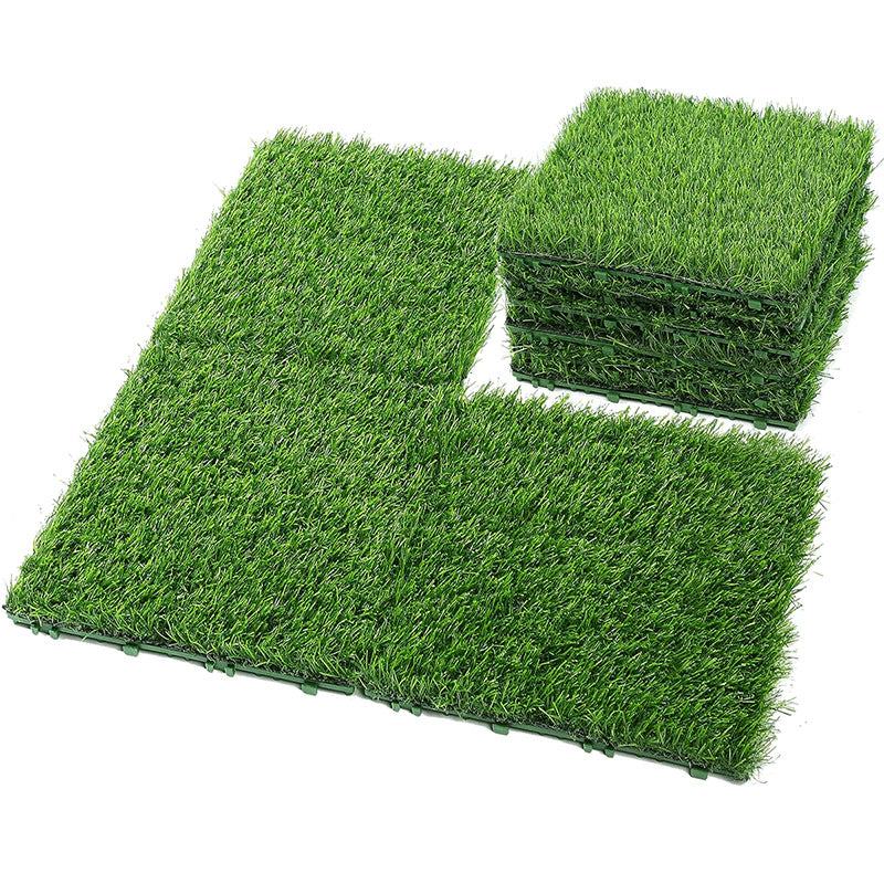 Artificial Grass Mat Set of 2, Interlocking Fake Grass Turf Tiles for Dog Potty Area, Patio & Backyard