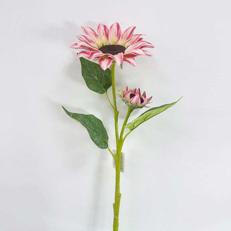 46" Artificial Sunflower Bush with 2 Blooms, Modern Farmhouse Decor for Weddings, Homes & Events