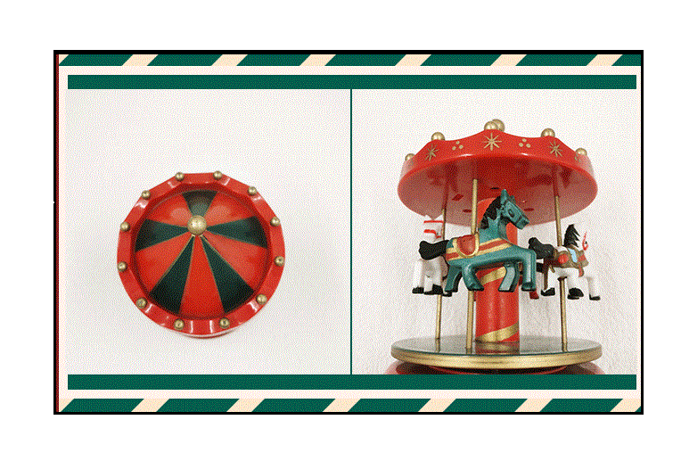 Bulk Christmas Carousel Music Box with 4 Moving Horses Children's Toys for Festival Ornaments Wholesale