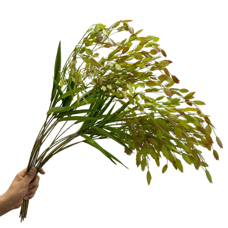 Artificial Pampas Grass Bush, Tall Faux Plastic Plant Stem for Indoor Outdoor Home Decor, Wedding, Vase Filler