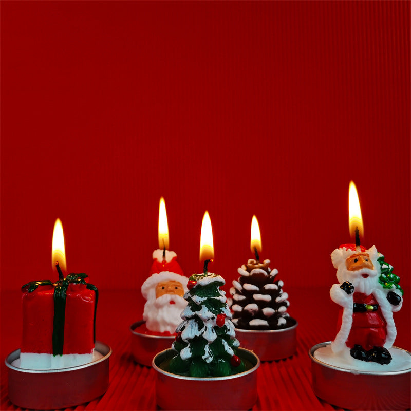 Lot de 3 bougies de Noël en vrac avec Père Noël, sapin de Noël, pomme de pin, coffret cadeau pour Noël, automne, décoration d'intérieur, vente en gros