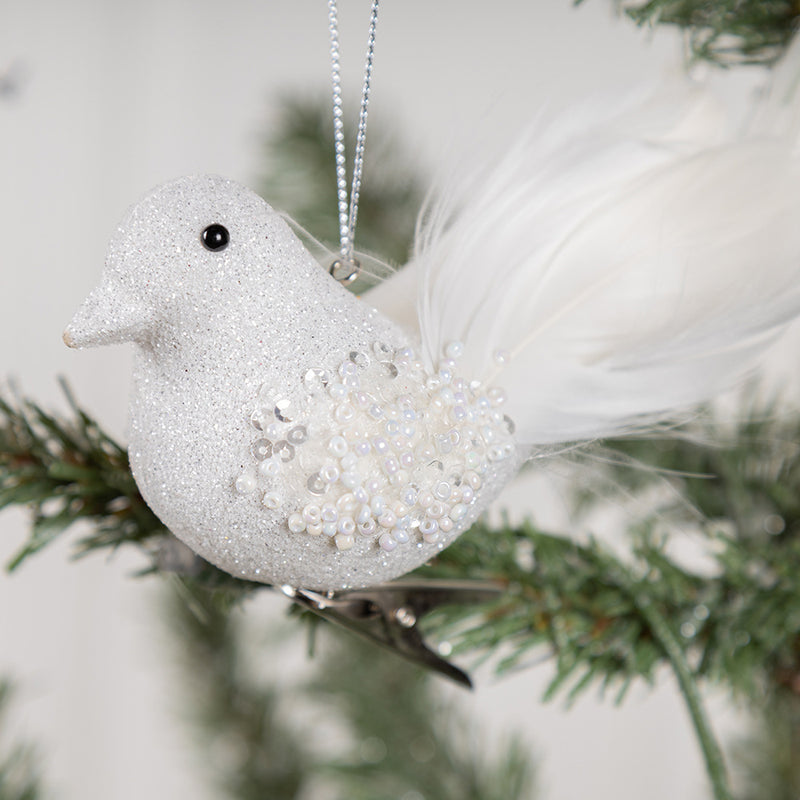 Bulk Christmas Artificial Bird Ornaments Glitter Foam Feathered Bird for Party Wreath Crafts Tree Topper Decor Wholesale