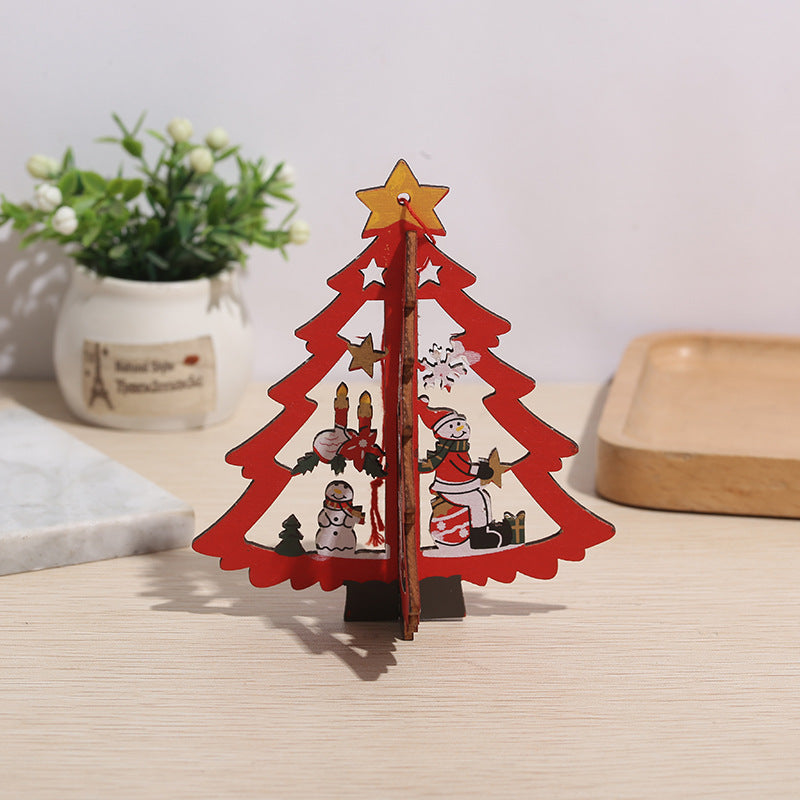 Bulk 3D Wooden Hanging Decorations for Christmas Tree Ornaments Wholesale