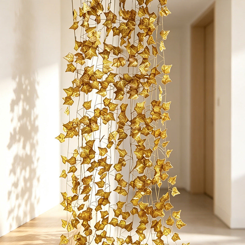 Artificial Fall Maple Leaf Garland, 12-Pack, Indoor Outdoor Thanksgiving Home Decor