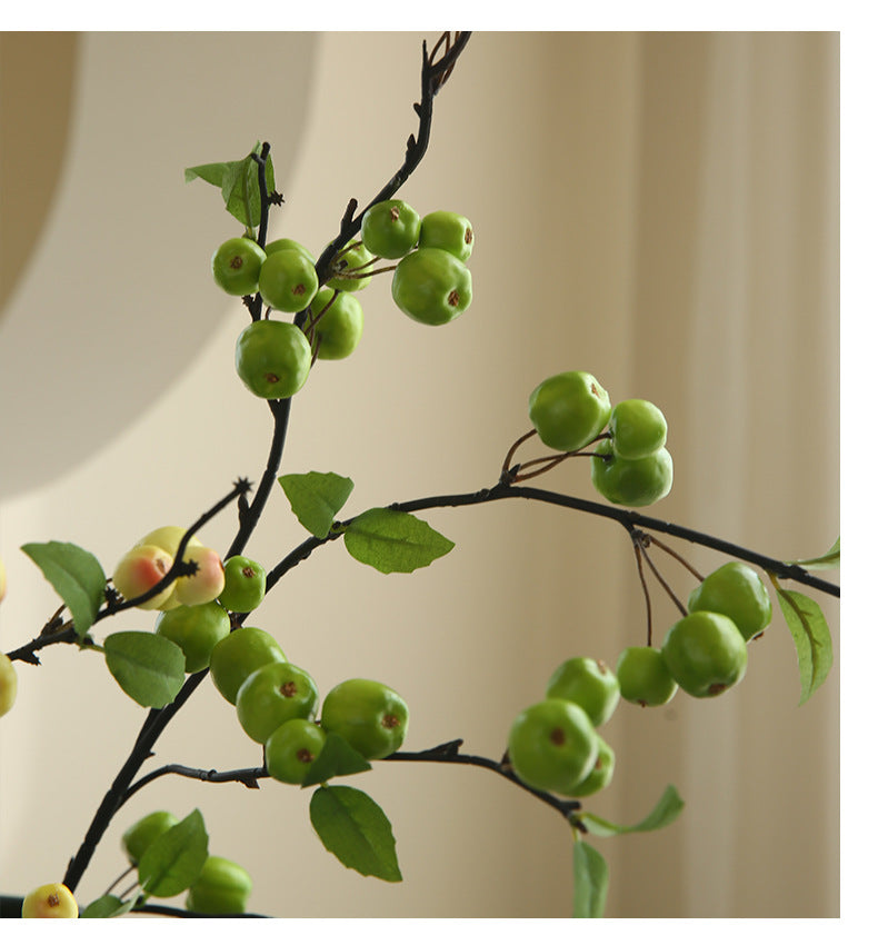 Artificial Apple Stem, Single Branch with 36 Blooms, 41" Long Faux Silk Fruit Stem for Home Decor, Wedding Centerpieces