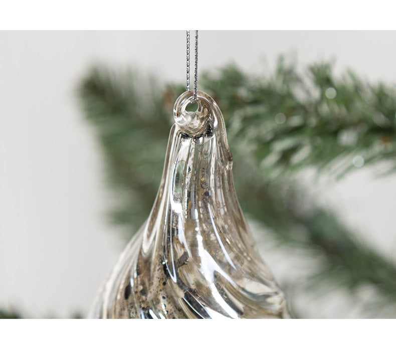 Bulk Christmas Glass Ornaments Sparkle Helical Drop Ornament for Christmas Tree Decor Wholesale