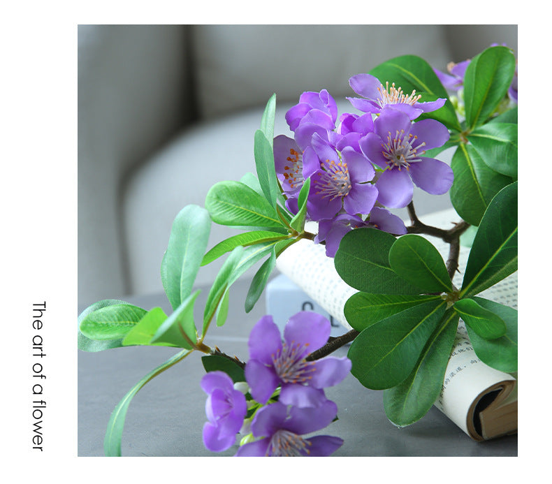 Artificial Pittosporum Flower Stem, 31" Silk Single Stem with 15 Blooms, Modern Home Decor, Wedding & Event Styling, Indoor Use, White or Purple