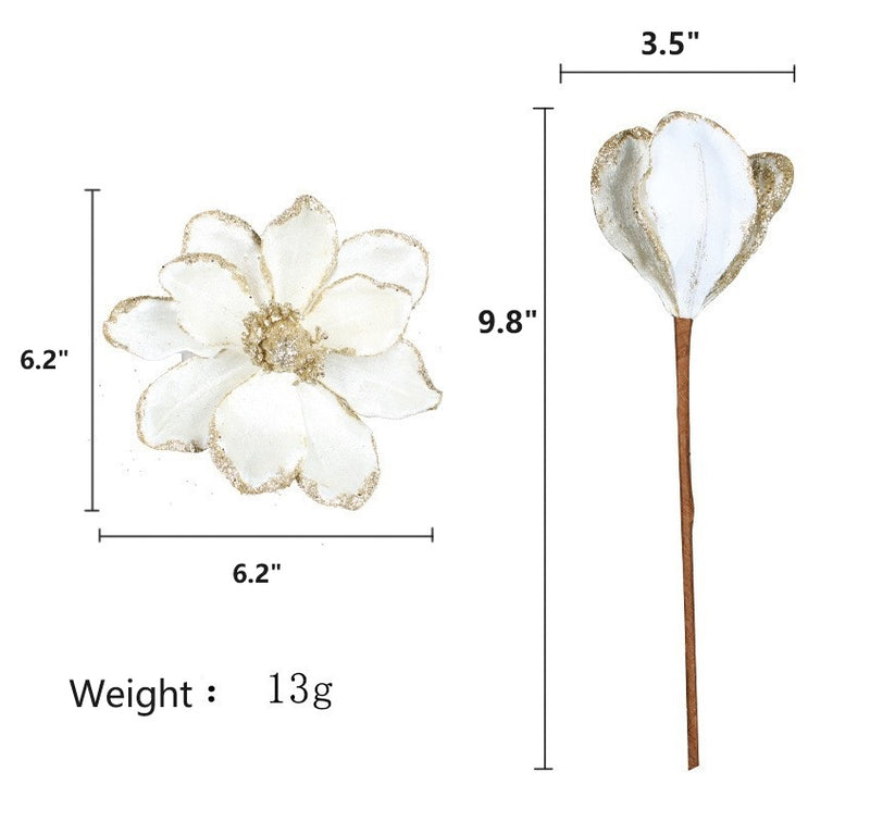 Bulk Glitter Poinsettias Artificial Christmas Flowers Arrangement Decorations for Xmas Tree Garland Rattan Accessories Wholesale