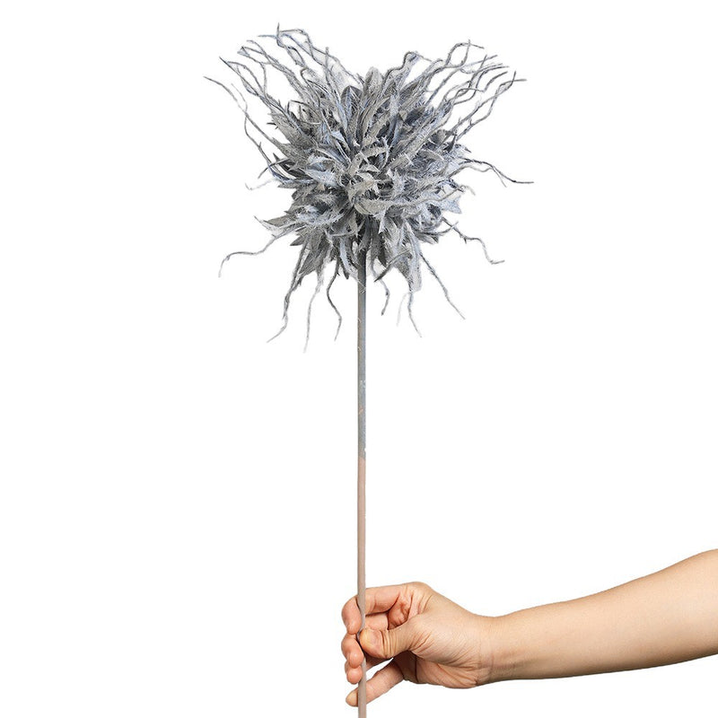 Artificial Lightning Ball Flower Stem, 10" Bloom on 30" Single Stem, Faux Silk Floral for Weddings, Home & Event Decor