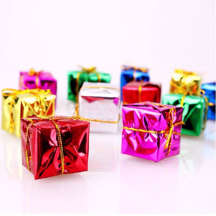 Bulk 24 Pcs Mini Foam Colorful Gift Box for Xmas Tree Hanging Ornaments Gift Wholesale