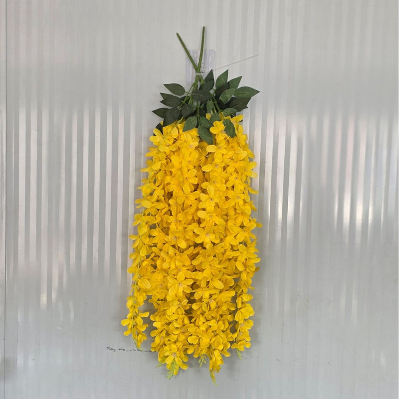 Artificial Wisteria Vine Garland, 33.5" Faux Purple Floral Hanging Decor for Weddings, Home, and Events