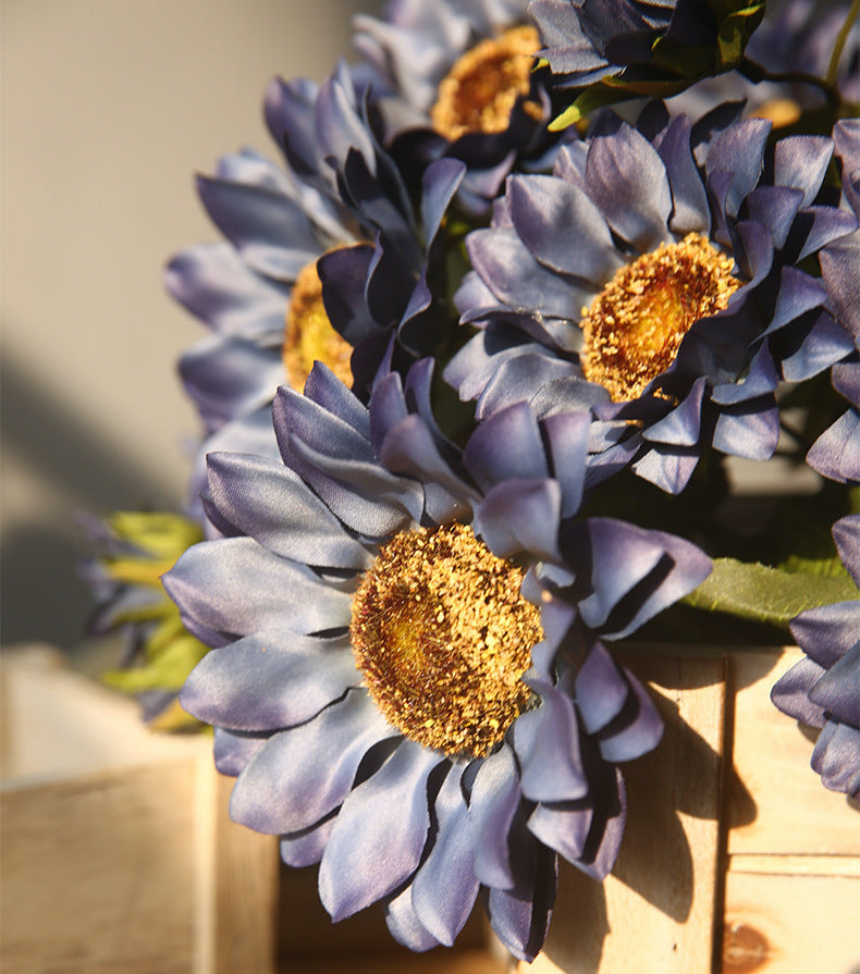 Bulk 18 inches Tall Sunflowers Bush Bouquet Artificial Sunflower Silk Flowers Autumn Decoration Wholesale