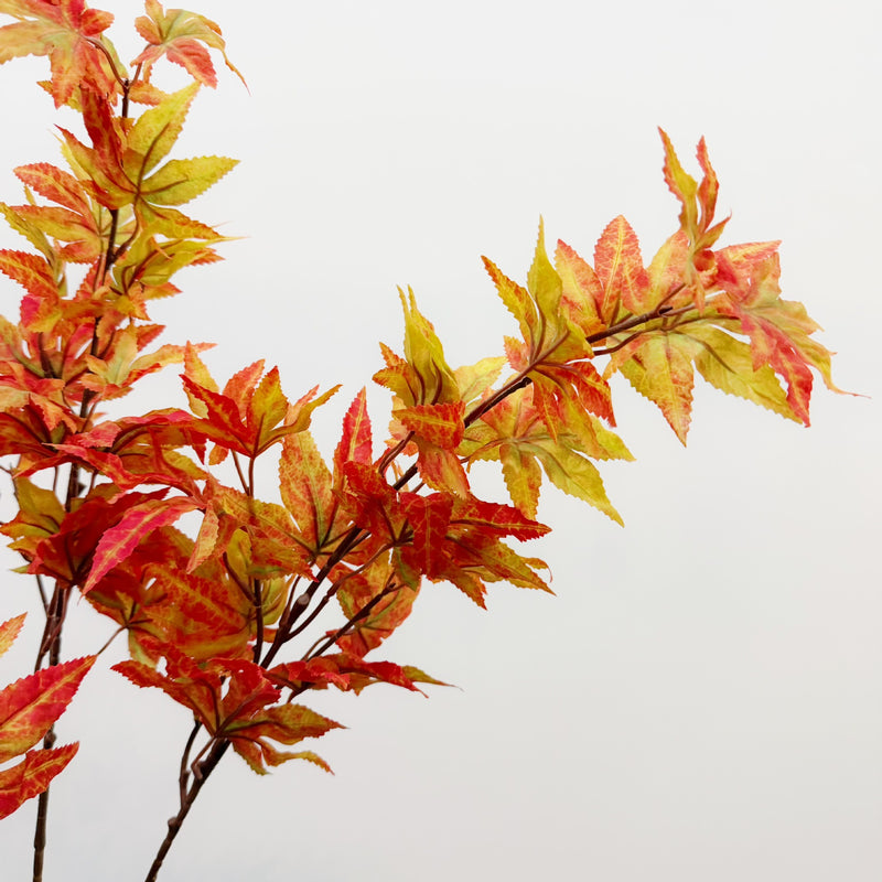Artificial Japanese Maple Leaf Stem, Single Branch, 31" Faux Silk Fall Foliage for Home Decor, Weddings & Events