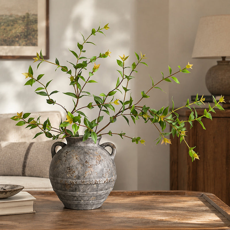 Artificial Eucalyptus Branch, Single Pointed-Leaf Stem, Faux Greenery for Vase, Wedding & Home Decor