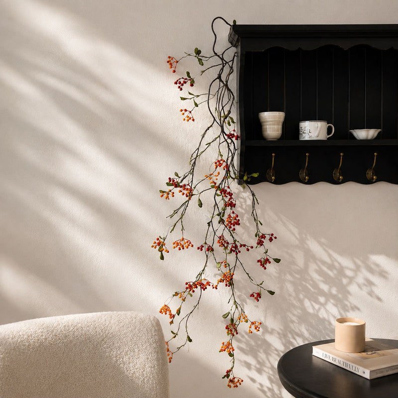 51" Artificial Oriental Bittersweet Vine, Foam Foliage Garland for Home Decor, Wedding & Commercial Spaces