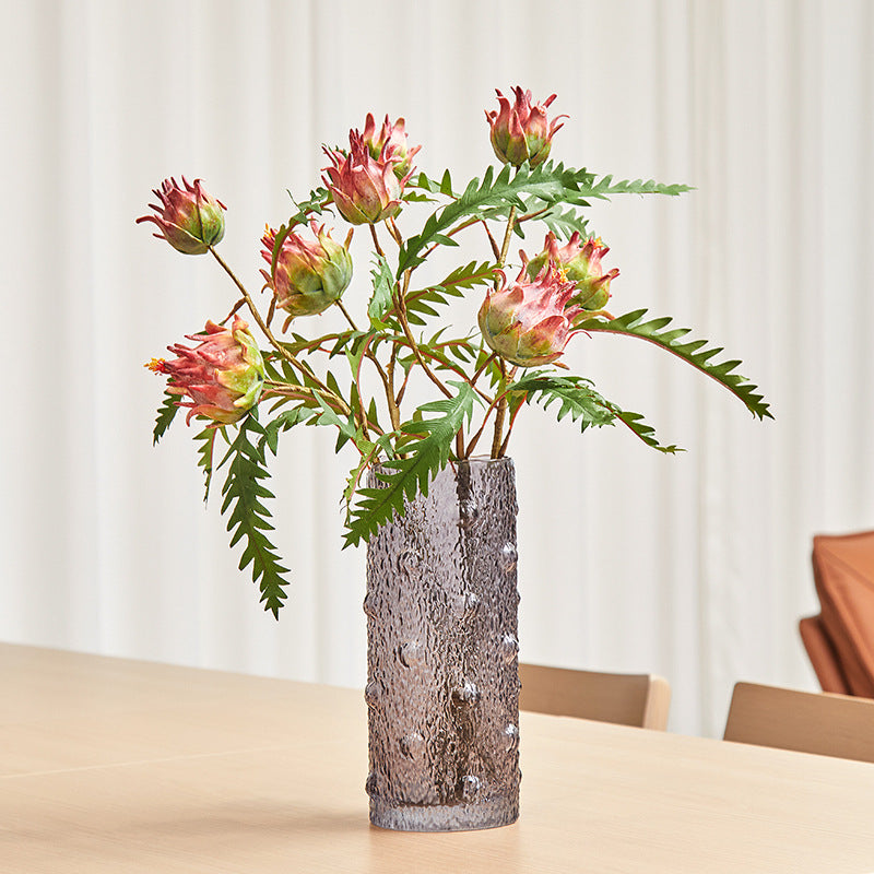 Artificial Milk Thistle Stem with 2 Blooms, 23" Tall Faux Botanical for Home Decor, Wedding Centerpieces & Commercial Displays