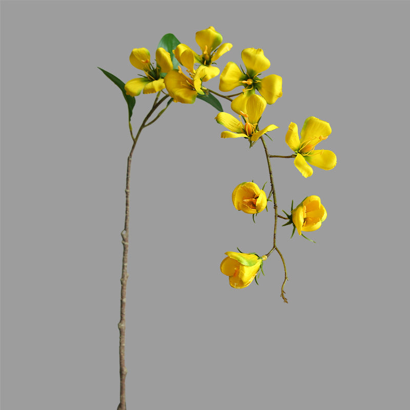 Artificial Dogwood Flower Stem, 33" Tall Silk Single Branch with 9 Blooms, Realistic Faux Floral for Home Decor, Wedding Centerpieces, Table Arrangements