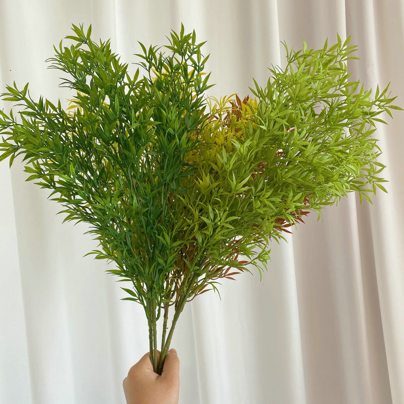Single Stem Artificial Star Grass, 32" Long Faux Botanical with 39 Leaf Clusters, Plastic Rustic Decor for Weddings & Home