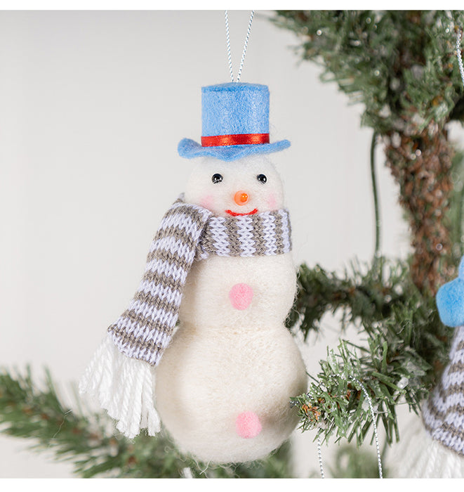 Bulk Christmas Snowmen Doll Ornament with Scarf Hat Xmas Tree Charms Decorations Holiday Home Decor Wholesale