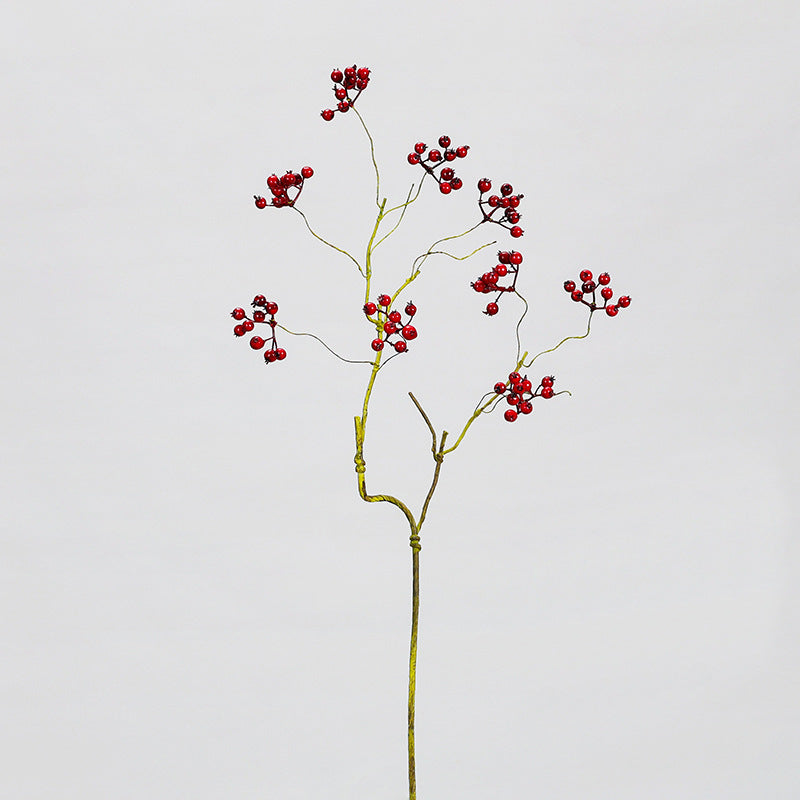 Artificial Winterberry Bush with 9 Blooms, 27.5 Inches, Foam Material, Indoor Decor for Home, Weddings, and Events
