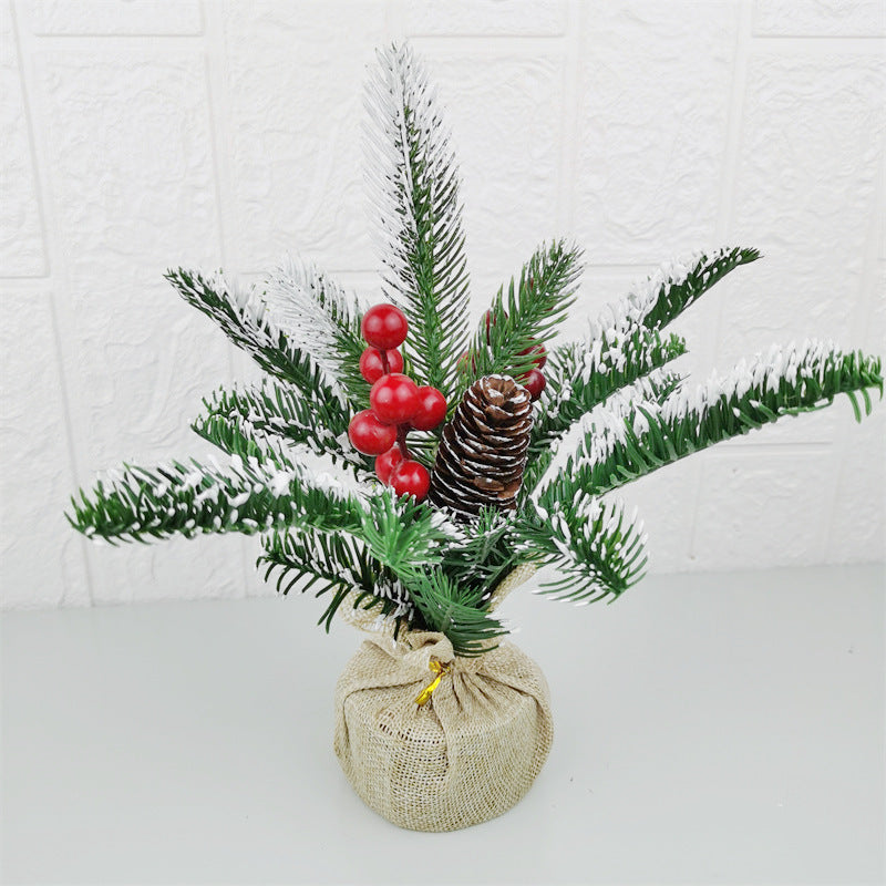 Ornements de plantes artificielles en vrac avec des tiges de fruits rouges en forme de pomme de pin pour la décoration de fête de Noël en gros