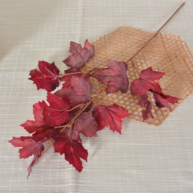 Single Stem Artificial Maple Leaf, 27.5" Faux Silk Fall Decor, Perfect for Weddings, Home, and Seasonal Displays