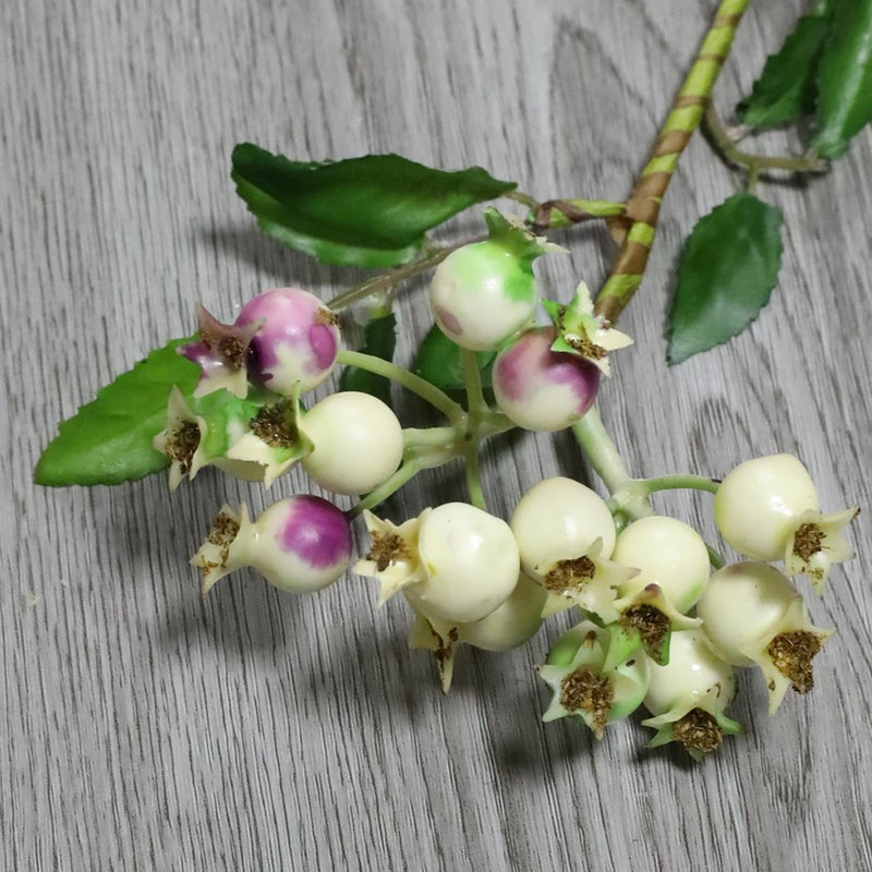 Artificial Pomegranate Fruit Bush with 14 Blooms, 10" Length, Plastic, Indoor/Outdoor Decor