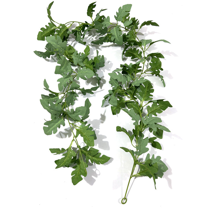 Artificial Chrysanthemum Leaf Garland Vine, Faux Silk Greenery Hanging Vine, Bendable Stems for Wedding, Home & Holiday Decor