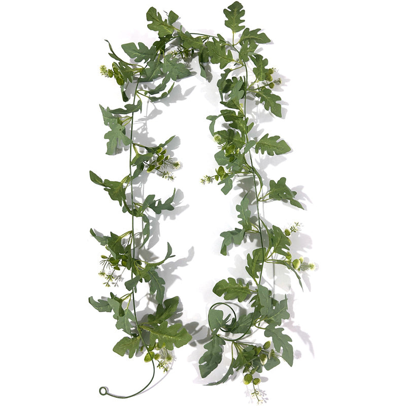 Artificial Chrysanthemum Leaf Garland Vine, Faux Silk Greenery Hanging Vine, Bendable Stems for Wedding, Home & Holiday Decor