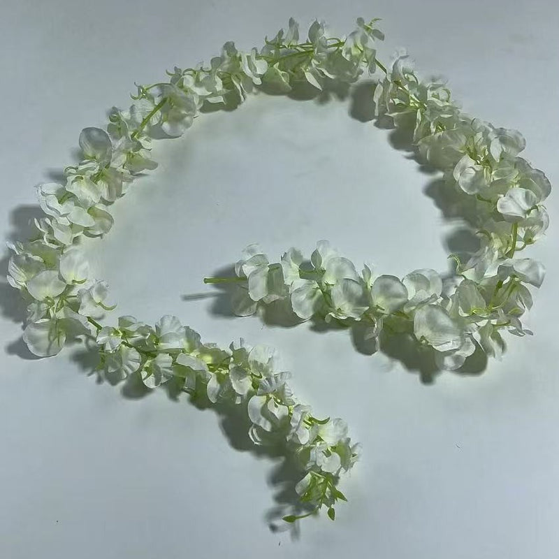 Wisteria Garland Vine, 59" Long with 168 Blooms, Silk-Like Fabric, Indoor/Outdoor Decor for Weddings, Homes, Events
