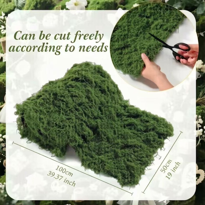 Artificial Moss Grass Mat Sheet, Faux Moss Turf Roll for DIY Terrariums, Planters, Wedding & Window Displays