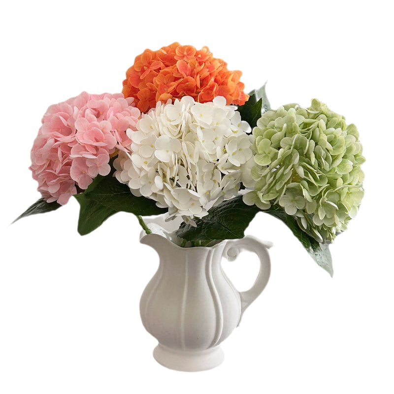 Single Stem Hydrangea Artificial Flower with 176 Blooms, 20" Silk-Like Faux Floral for Wedding Centerpieces & Home Decor