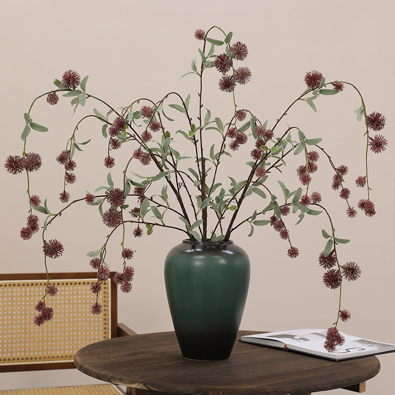 Artificial Long-Stem Thistle Bush, Modern Home Decor, Wedding & Event Styling, 45.7 Inches
