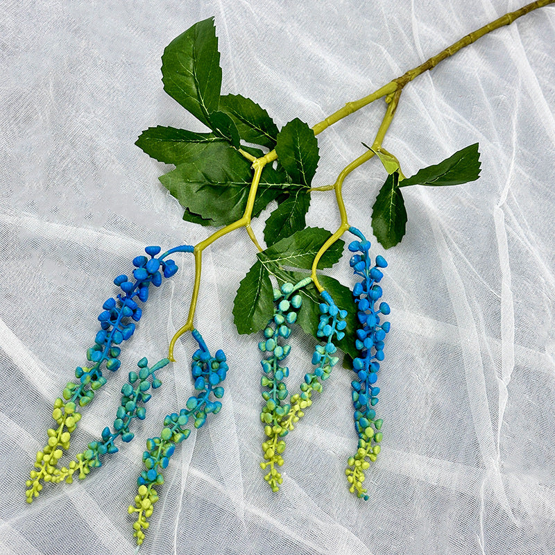 Single Stem Artificial Mountain Trail Vine with 6 Berries, 32" Latex Real-Touch Foliage for Wedding Decor & Home Styling