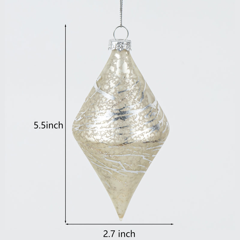 Bulk Christmas Glass Ornaments Sparkle Helical Drop Ornament for Christmas Tree Decor Wholesale