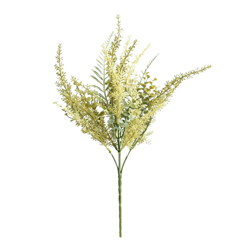 Artificial Eucalyptus & Fern Greenery Bush, Autumn Faux Foliage Stem, Mixed Material, for Vase, Wedding & Home Decor