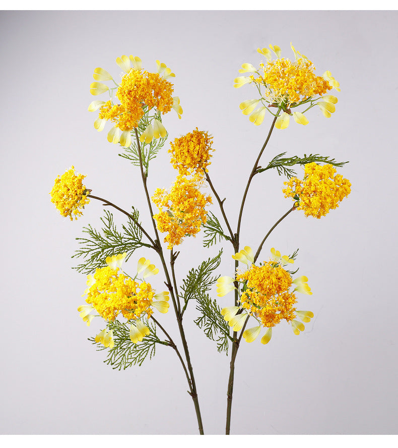 38" Realistic Artificial Dandelion & Snowberry Stem, Single Branch with 4 Blooms, Ins Modern Floral Decor for Weddings, Home, Offices