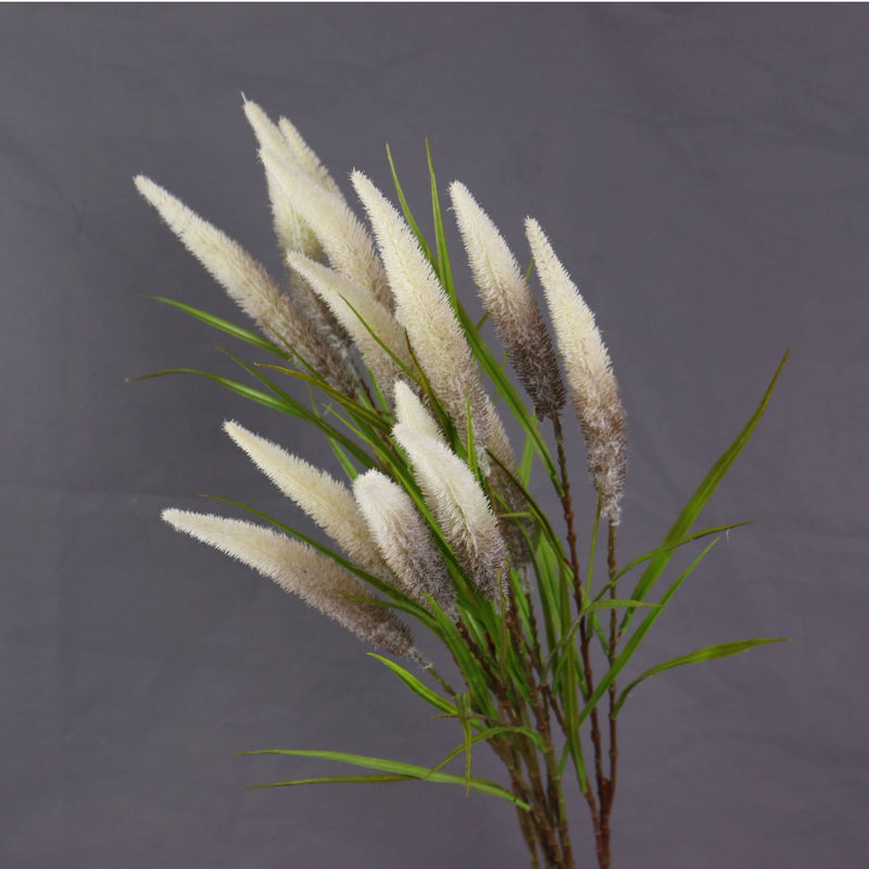 Artificial Reed Grass Bush, 40" Tall Faux Pampas Grass Decor, Realistic Hand-Flocked Stems for Wedding Centerpieces & Home Decor