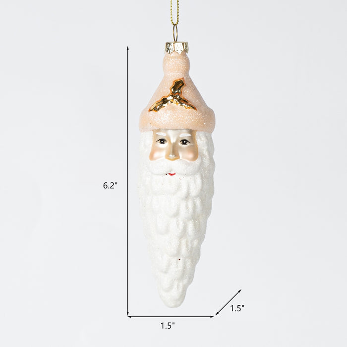Bulk Christmas Ornaments Icicle Santa Glass Hanging Decoration with Chain for Xmas Tree Decor Wholesale