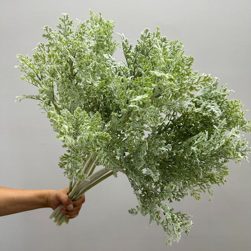 Artificial Dusty Miller Bush, 24" Silver Leaves Stem for Wedding Centerpieces, Home Decor, Floral Arrangements