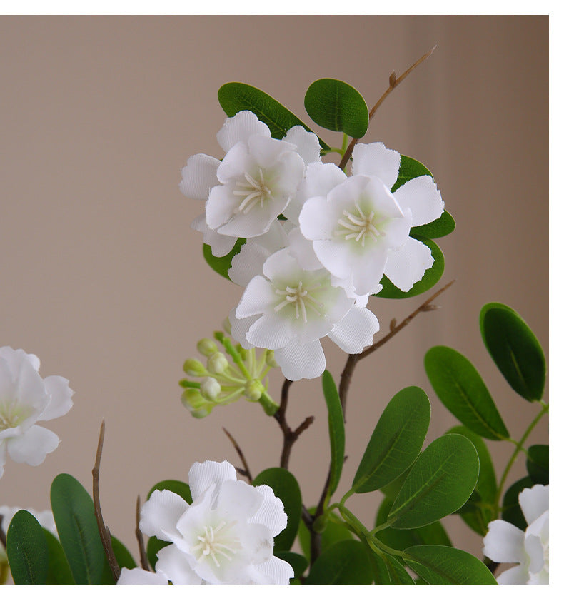 Artificial Michelia Flower Stem, 29" Tall, Silk Single Stem with 30 Blooms, Modern Home Decor, Wedding & Event Styling, Allergy-Friendly
