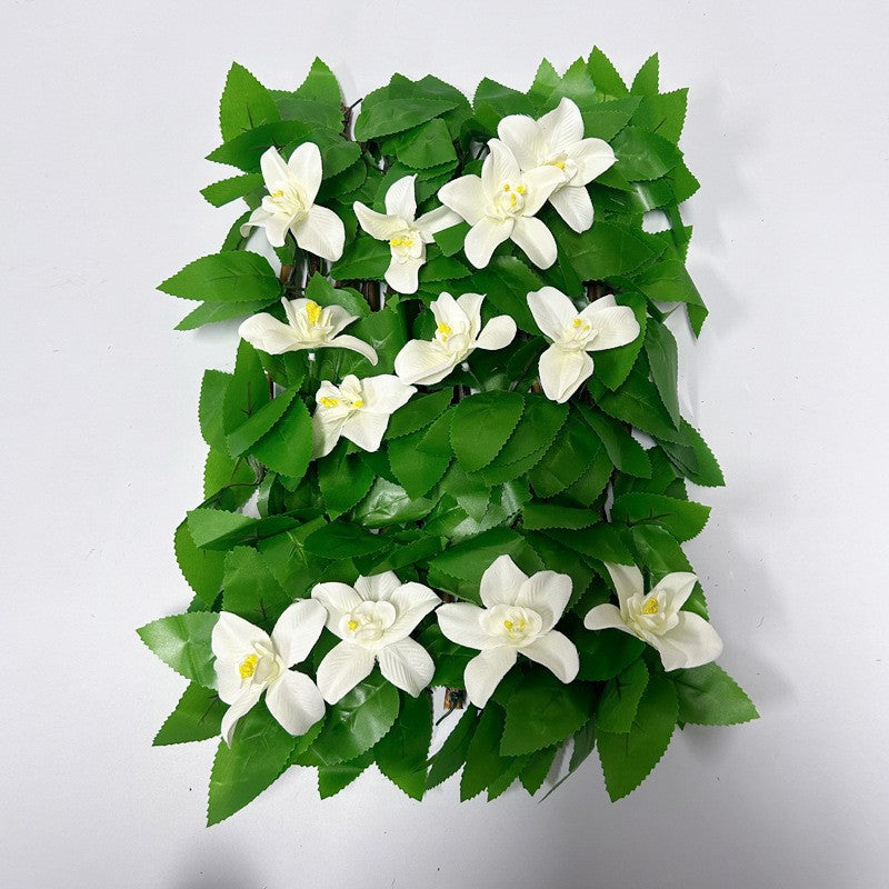Expandable Artificial Violet Flower Fence Panel, Faux Silk-Like Fabric Privacy Screen for Patio, Balcony, Garden & Wedding Decor