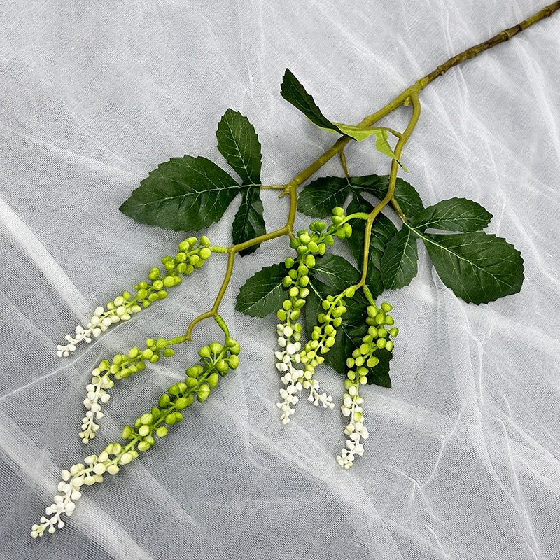 Single Stem Artificial Mountain Trail Vine with 6 Berries, 32" Latex Real-Touch Foliage for Wedding Decor & Home Styling
