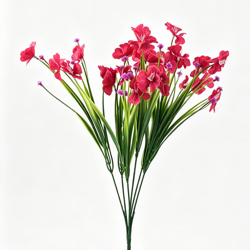 Artificial Water Grass Bush, Faux Greenery Stem with Plastic Blades, Indoor Outdoor Use for Weddings, Home Decor & Displays