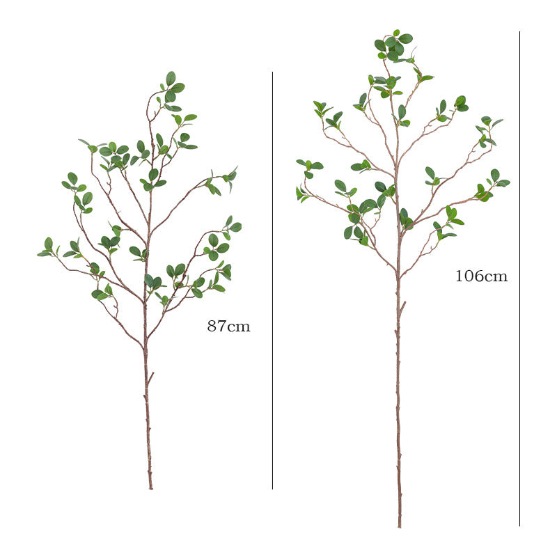 Artificial Ficus Leaf Branch, Faux Greenery Single Stem, 34 in Tall, Faux Silk Fabric, for Home, Wedding & Event Decor