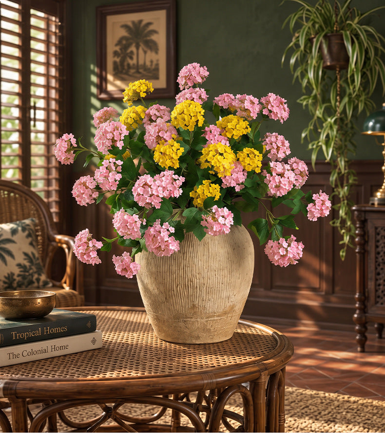 Artificial Hydrangea Bush with 3 Blooms, 27.5" Faux Silk Floral Arrangement for Home Decor, Weddings & Events