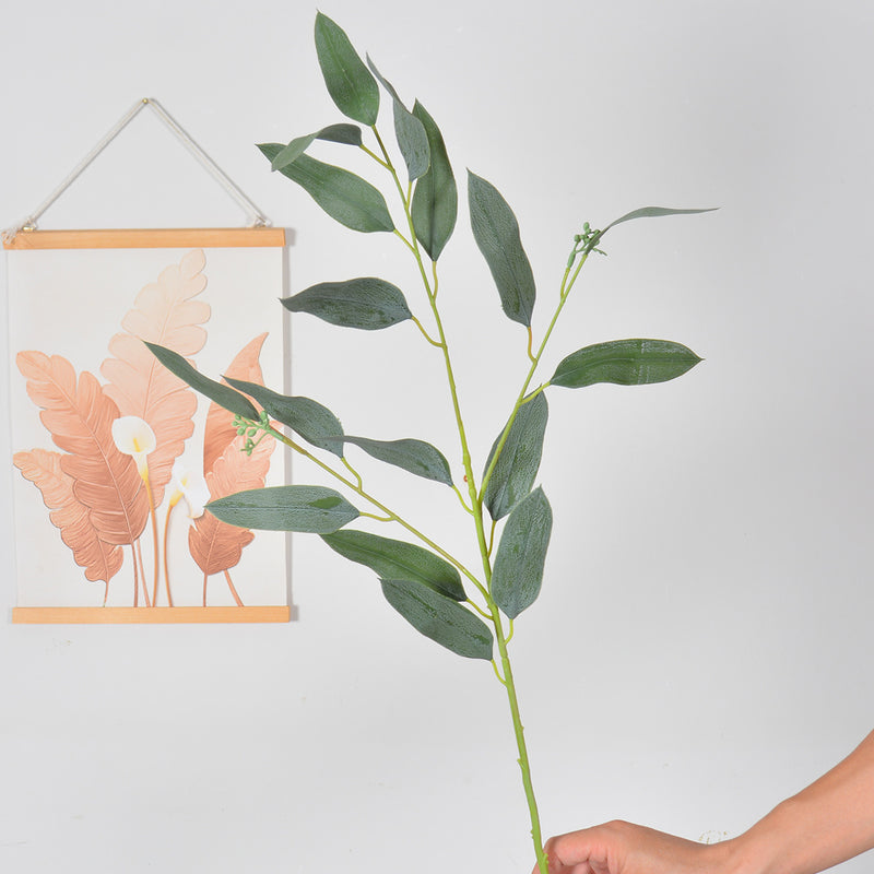 Artificial Eucalyptus & Fern Bush, 27" Tall, Realistic Faux Greenery for Weddings, Home Decor & Events