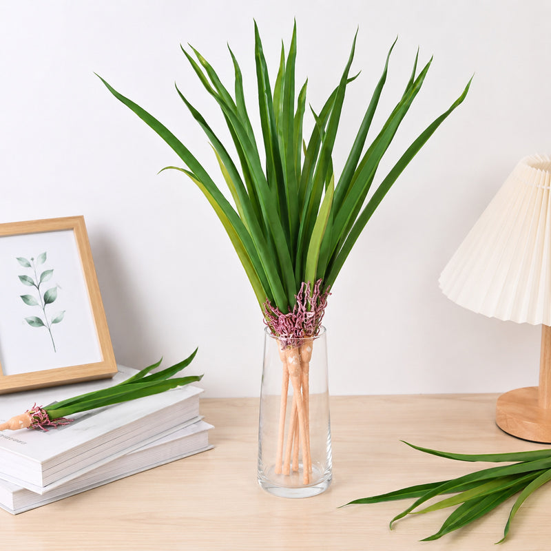 17" Artificial Cymbidium Orchid Bush, Realistic Faux Greenery for Wedding Decor, Home Styling